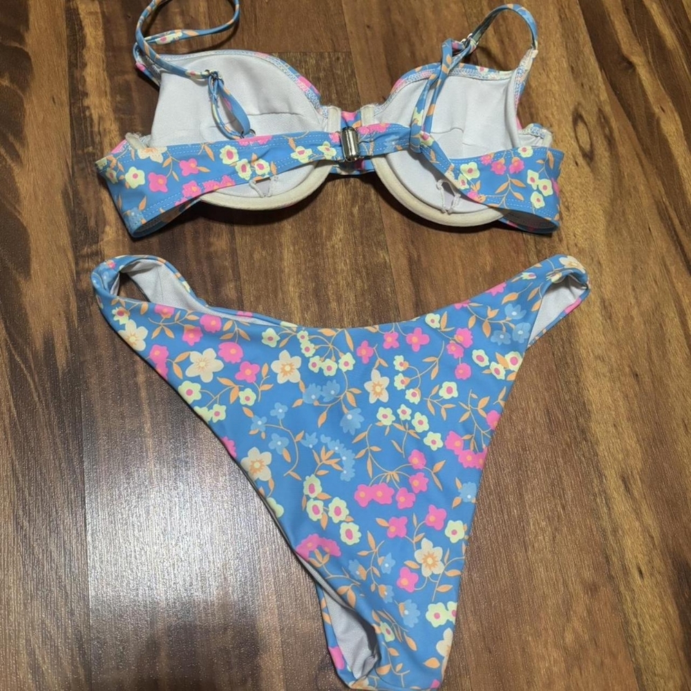 Aerie Blue Floral Bikini - Picture 2 of 4
